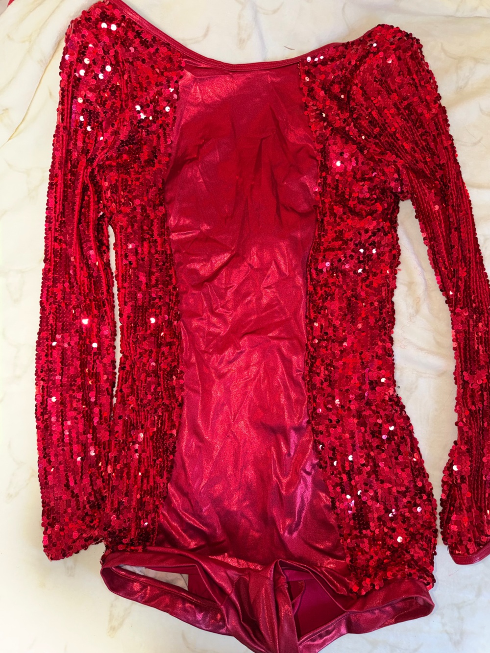 Balera XLA Red Sequin Long-Sleeve Dance Coatume